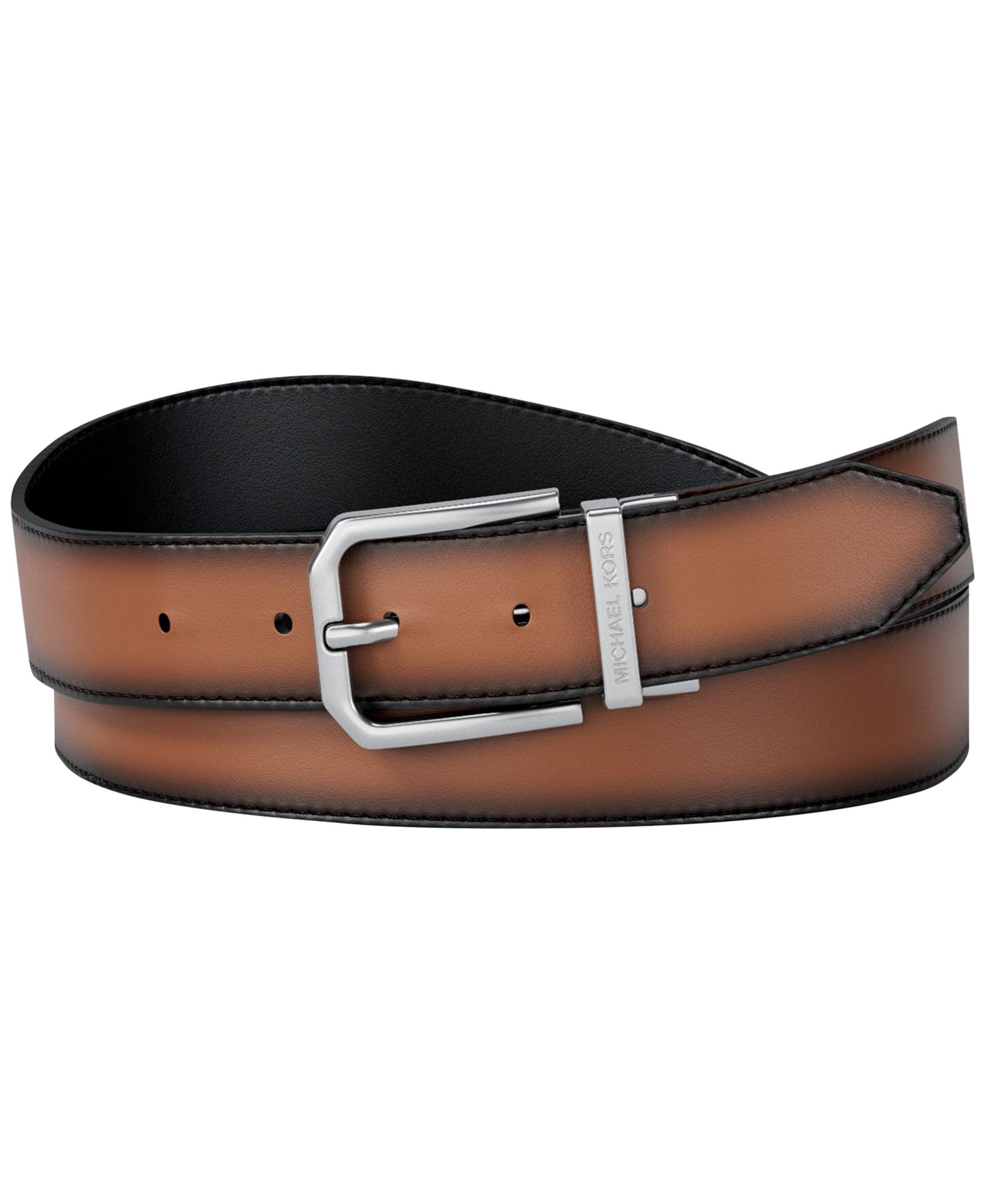 31MM Michael Kors Men's Gunmetal Buckle Leather Belt