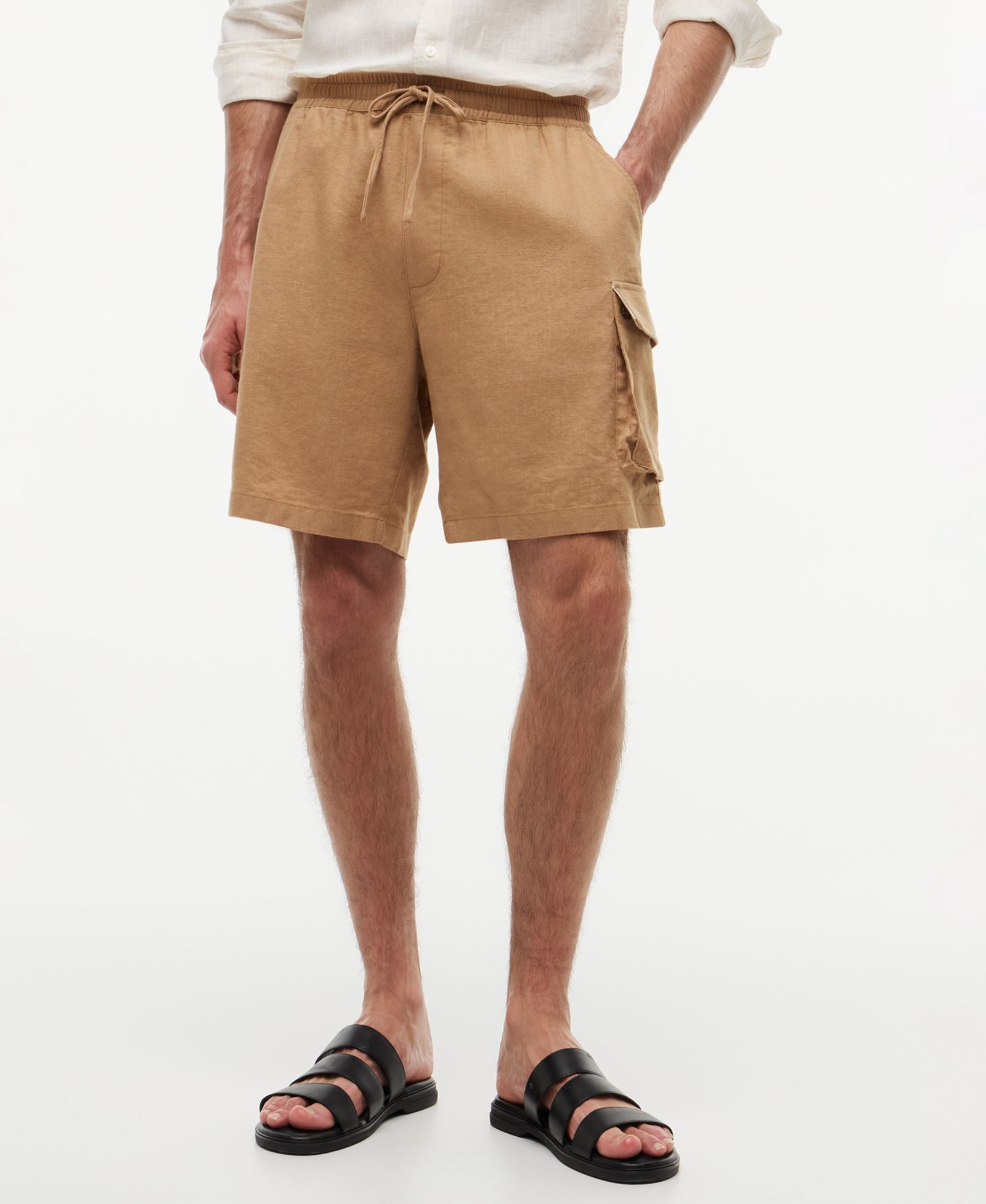 Tommy Hilfiger Men's 8" Dover Regular-Fit Linen Blend Cargo Shorts