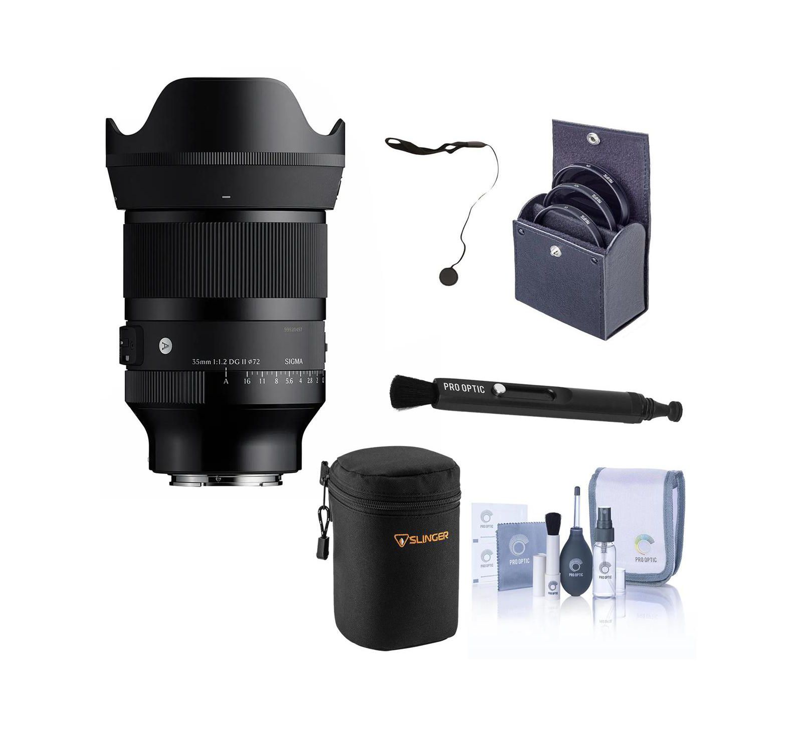 Sigma 35mm f/1.2 DG II Art Lens for Sony E, w/72mm Filter Kit, Case