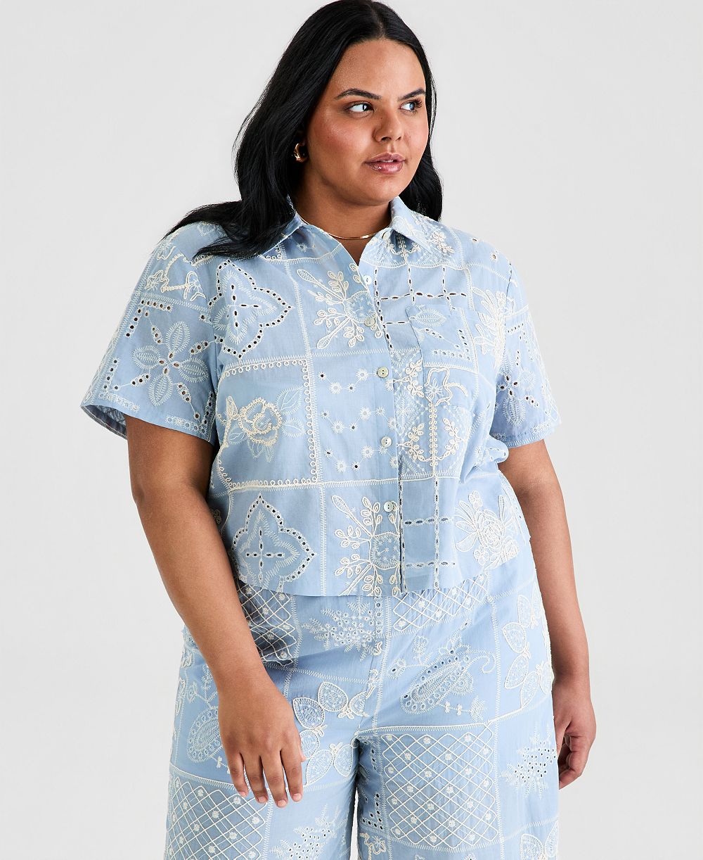 Женская рубашка Plus Size And Now This с вышивкой