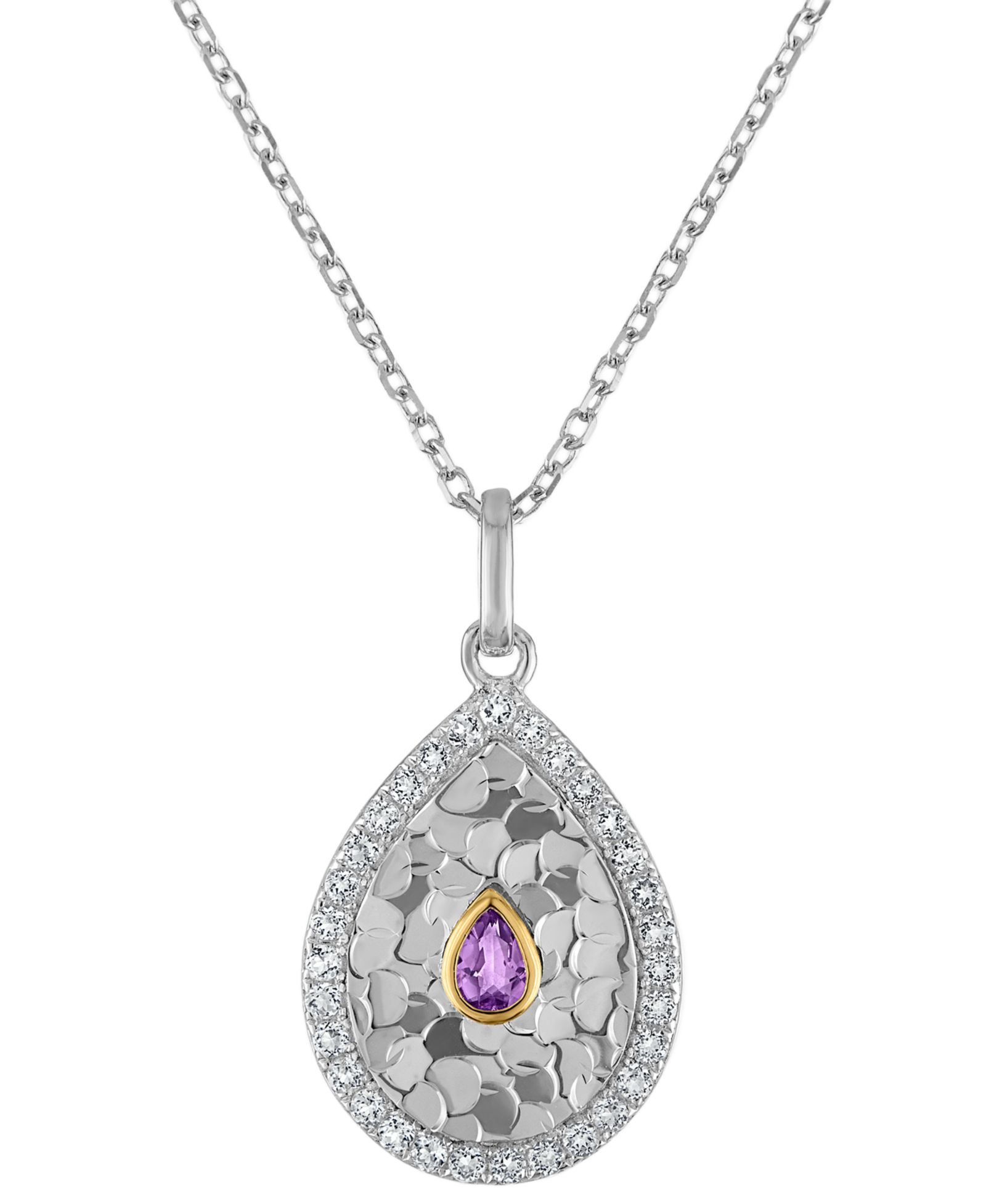 Подвеска Macy's Amethyst & White Topaz в золоте 14k