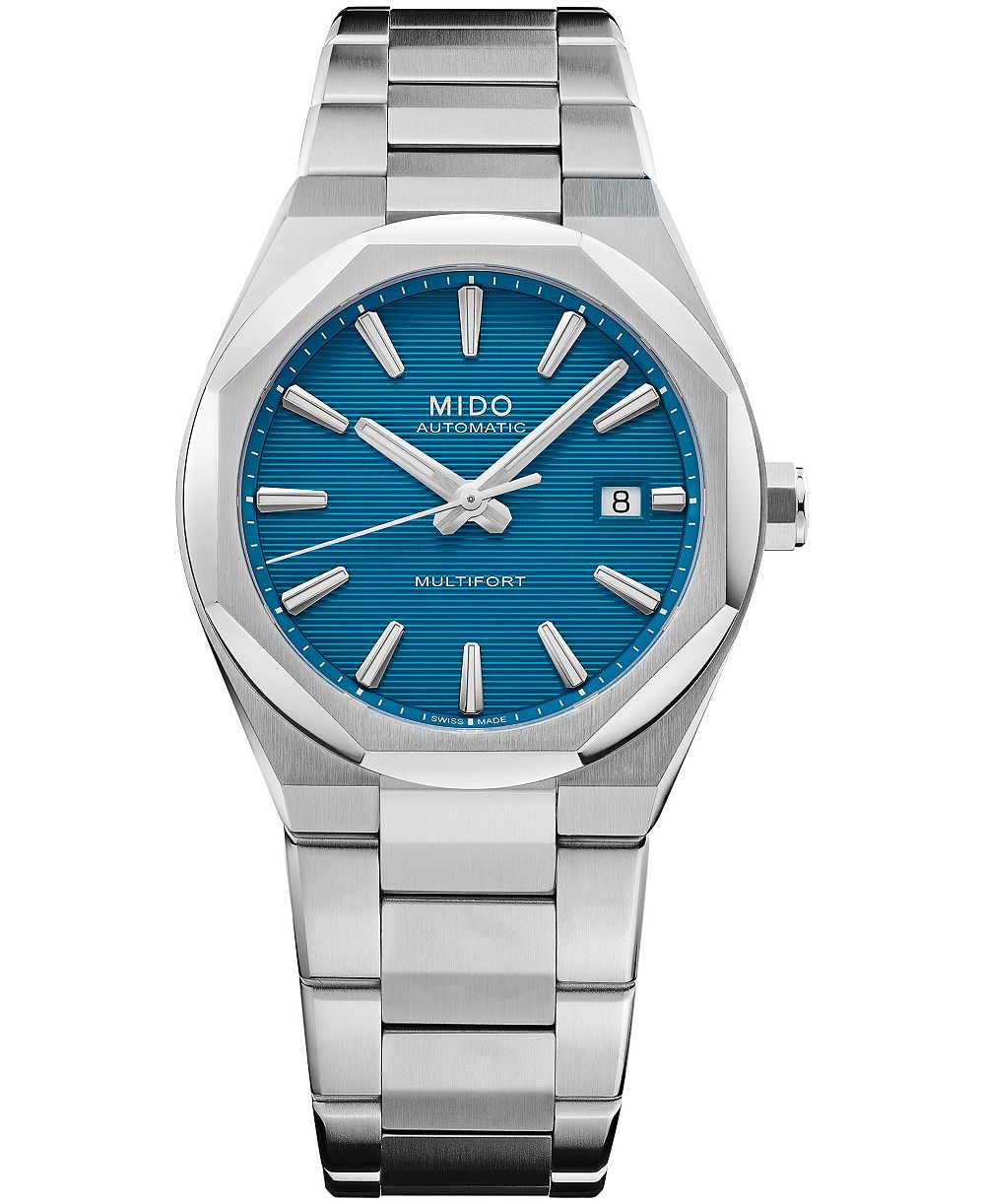 Mido Men's Swiss Automatic Multifort 8 One Crown Silver-Tone Stainless Steel Watch 40mm