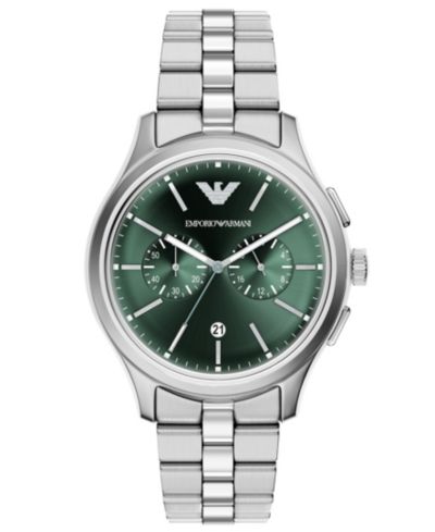 Emporio Armani Мужские кварцевые часы Chronograph Silver Stainless Steel, 42mm