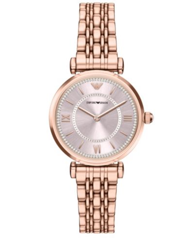Emporio Armani Женские кварцевые часы из розового золота и нержавеющей стали, 32mm