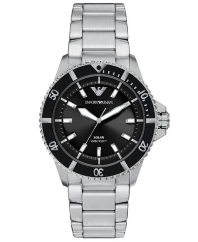 Emporio Armani мужские часы World Explorer Solar Three Hand Silver Stainless Steel 42mm