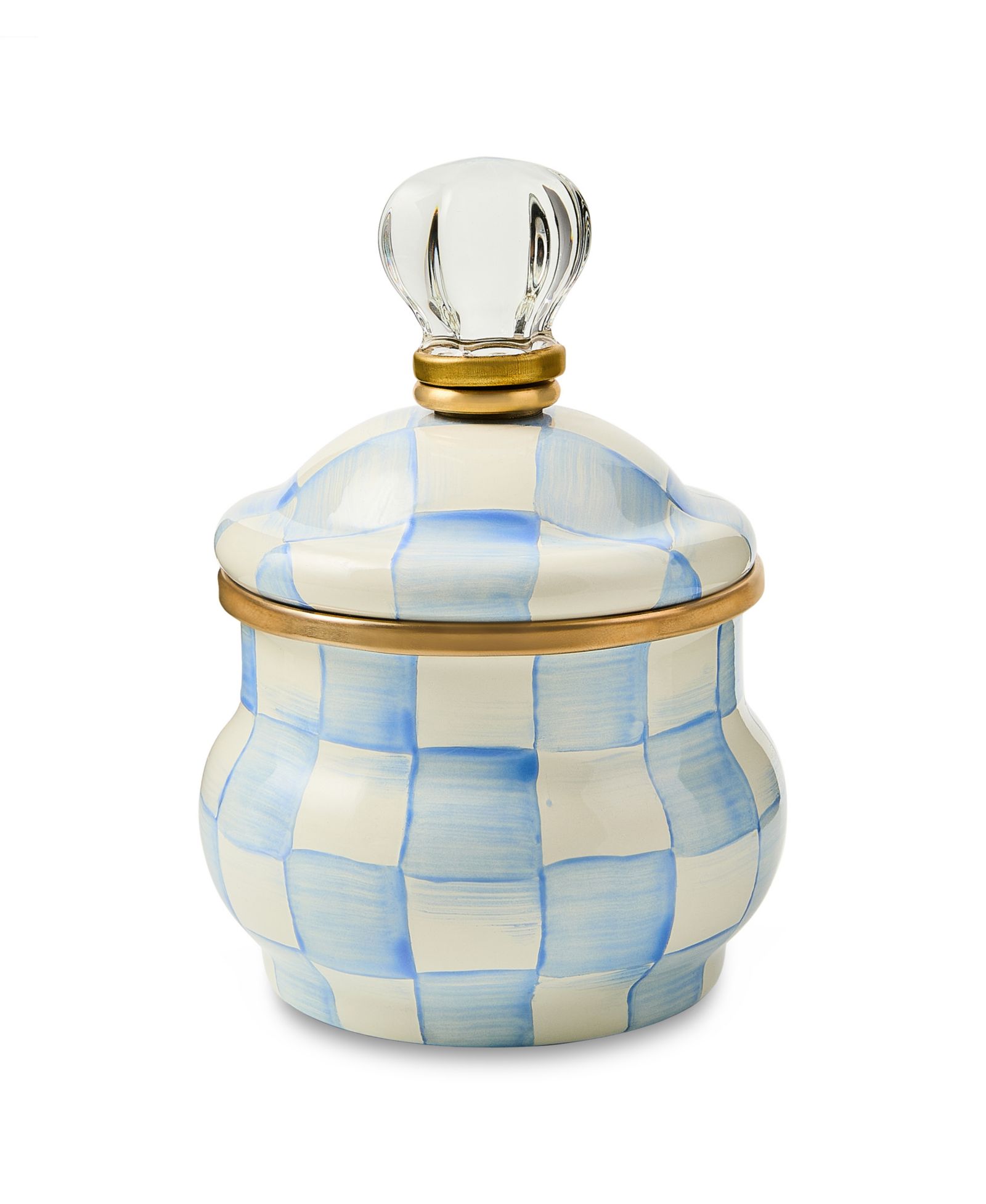 MacKenzie-Childs Sky Check 10 oz. Lidded Sugar Bowl