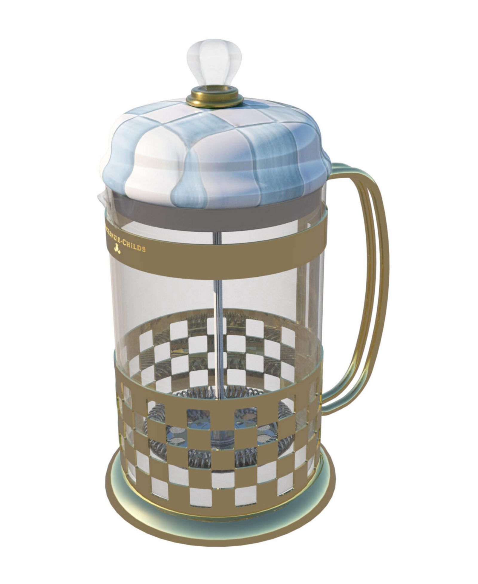 Френч-пресс MacKenzie-Childs Sky Check 32 oz.