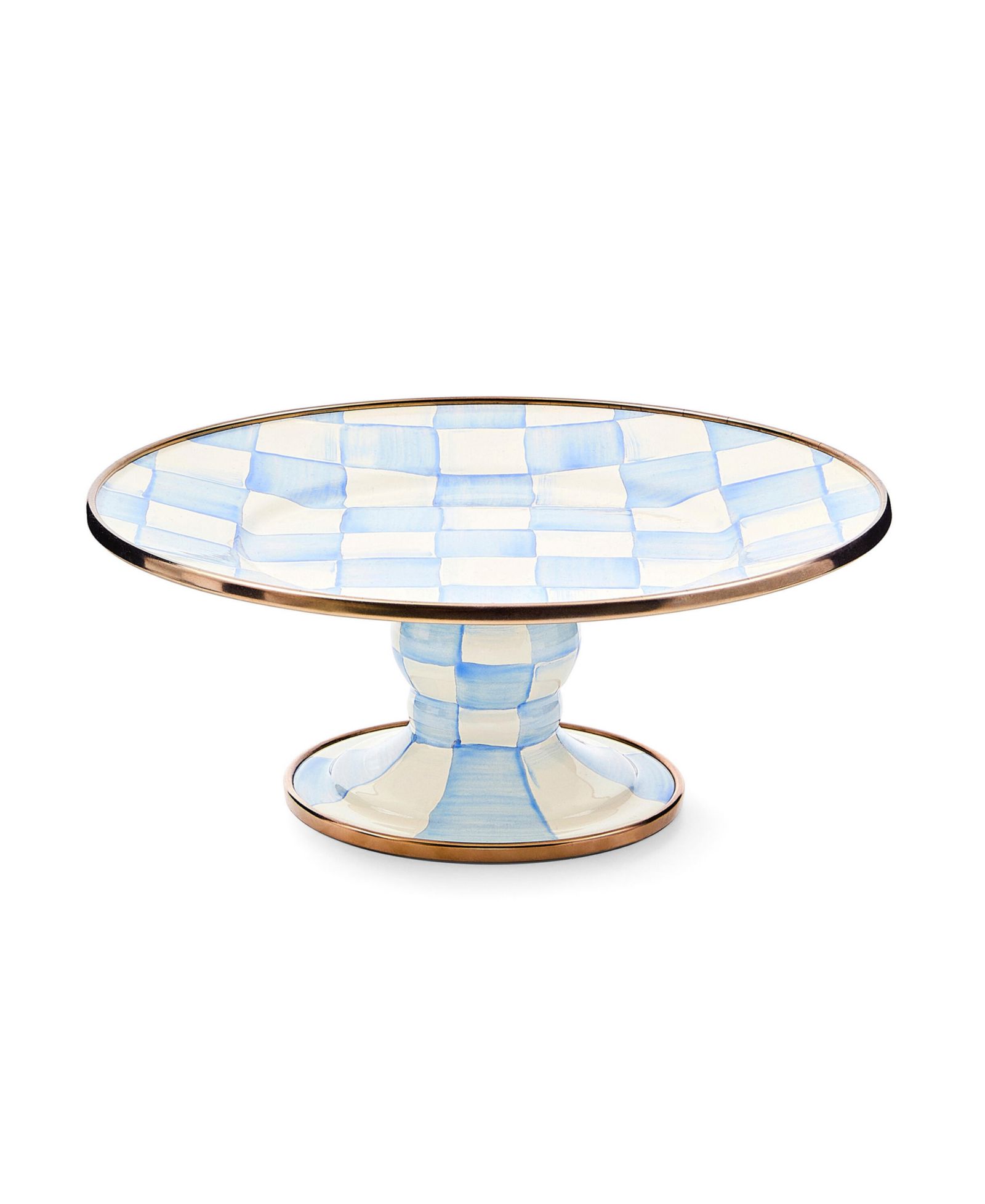 Мини-блюдо MacKenzie-Childs Sky Check 9" Pedestal Platter