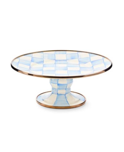 Мини-блюдо MacKenzie-Childs Sky Check 9" Pedestal Platter