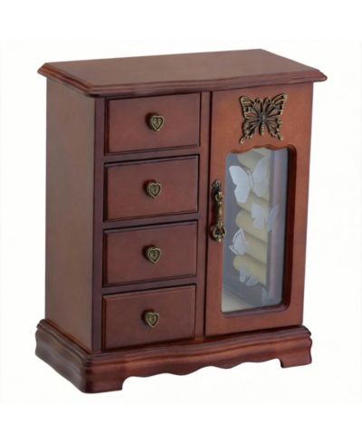 YIGII Elegant High-Grade Jewelry Box with 4 Drawers, Carousel, Mirror