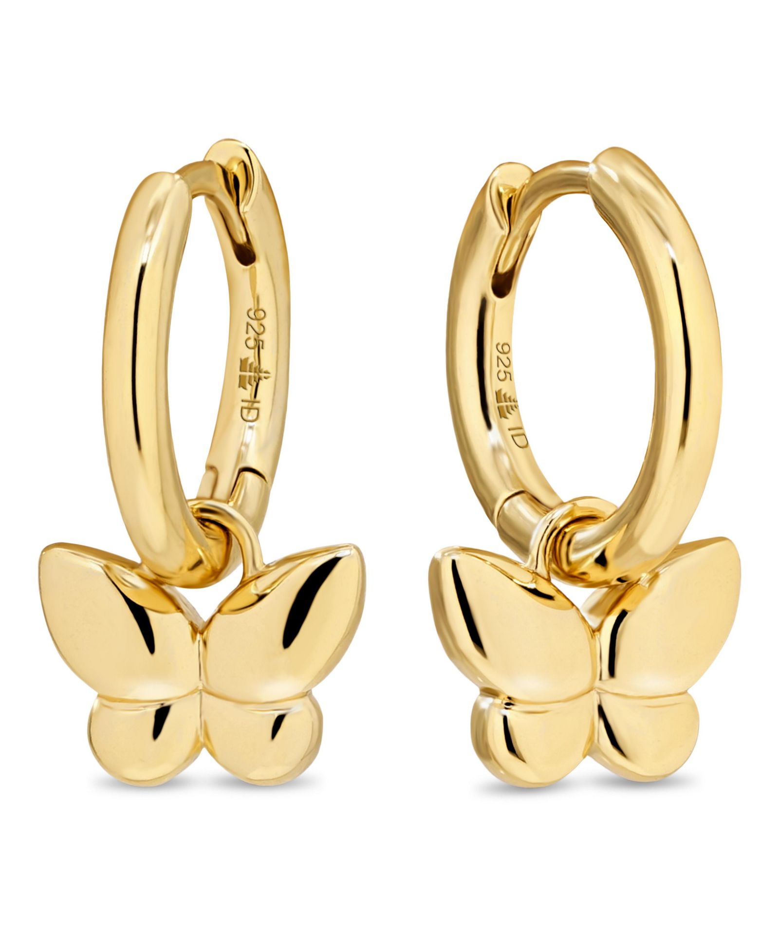 Серьги-кольца Devata Butterfly из позолоченного стерлингового серебра