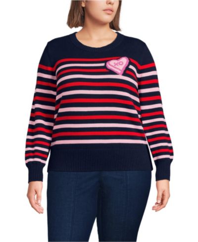 Lands' End Plus Size Drifter джемпер с круглым вырезом