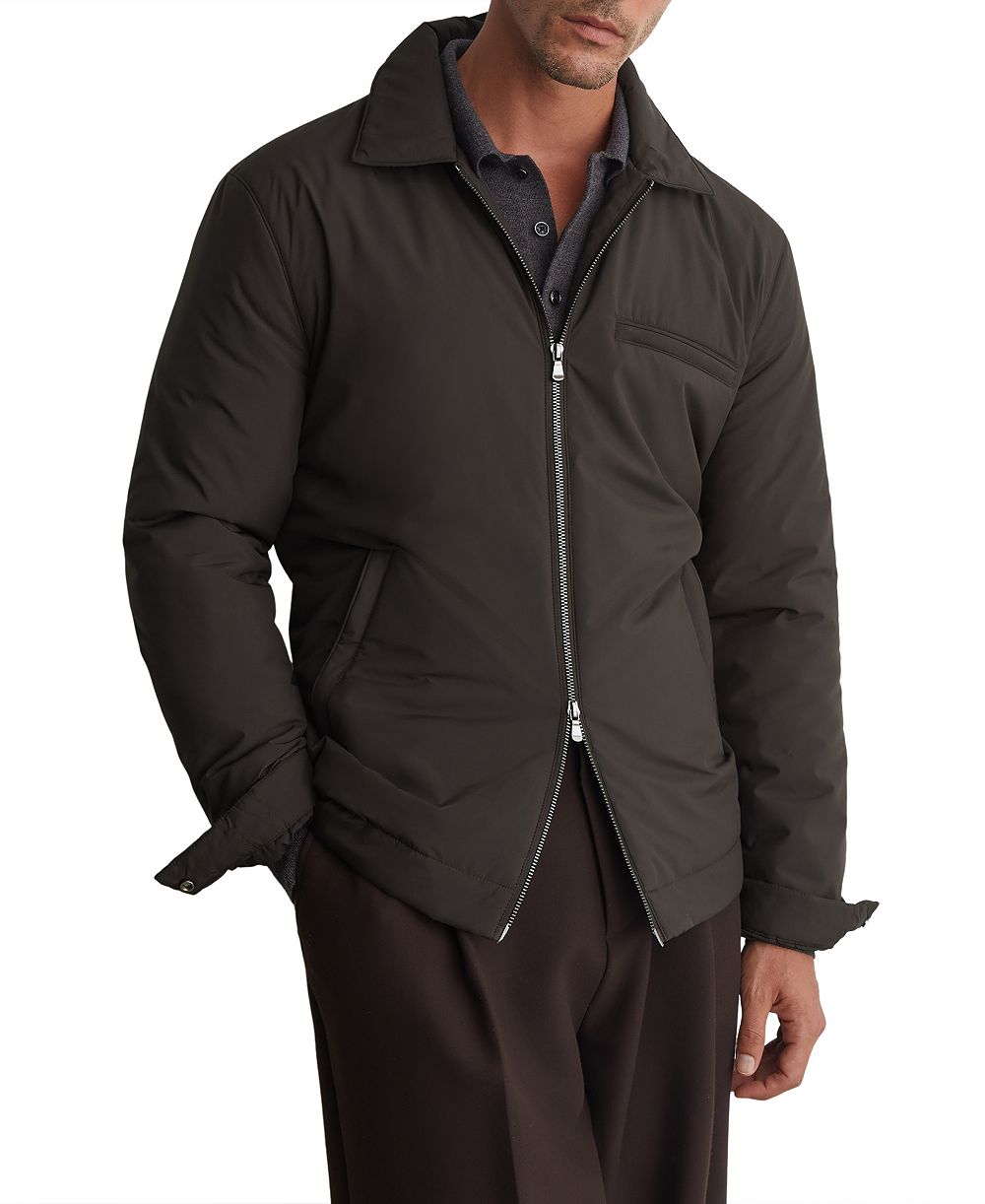 REISS Men's Bernardi Lightweight Padded Technical Zip-Through Jacket