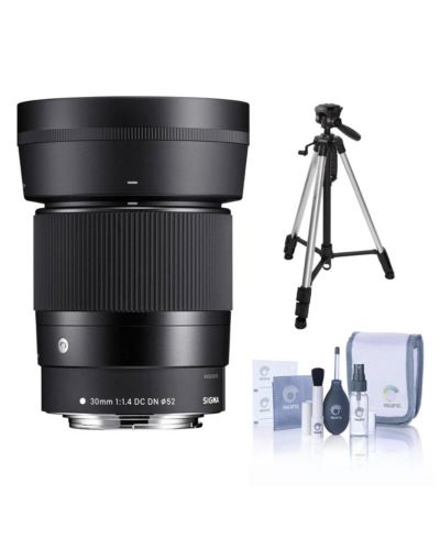 Объектив Sigma Contemporary 30mm f/1.4 DC DN для Canon EF M с штативом и набором для чистки