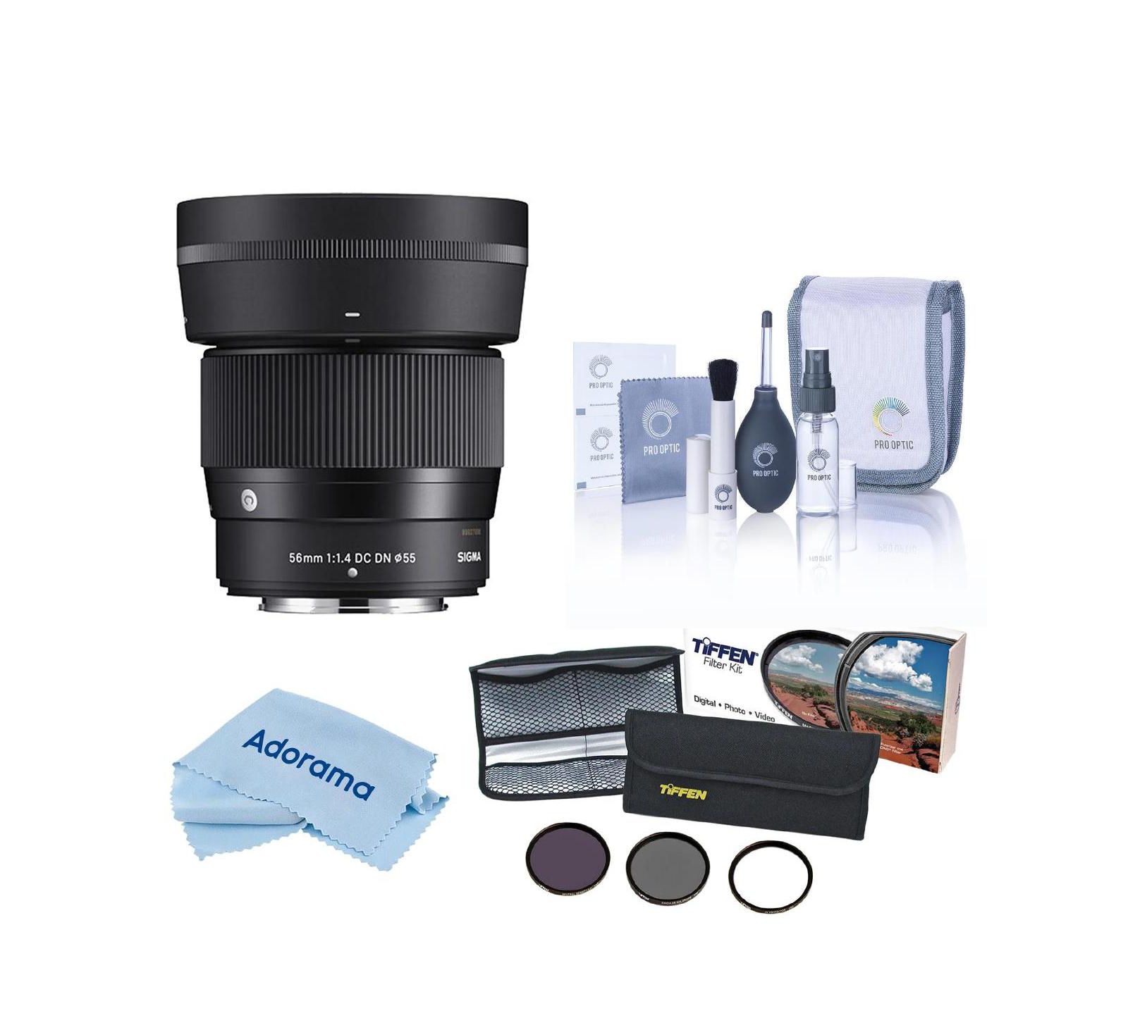 Объектив Sigma 56mm f/1.4 DC DN Contemporary для Nikon Z, комплект с фильтром 55mm, набором для чистки и салфеткой