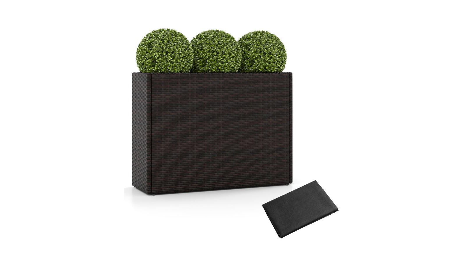 Slickblue 24 Inch Outdoor Wicker Raised Garden Bed with PE Liner