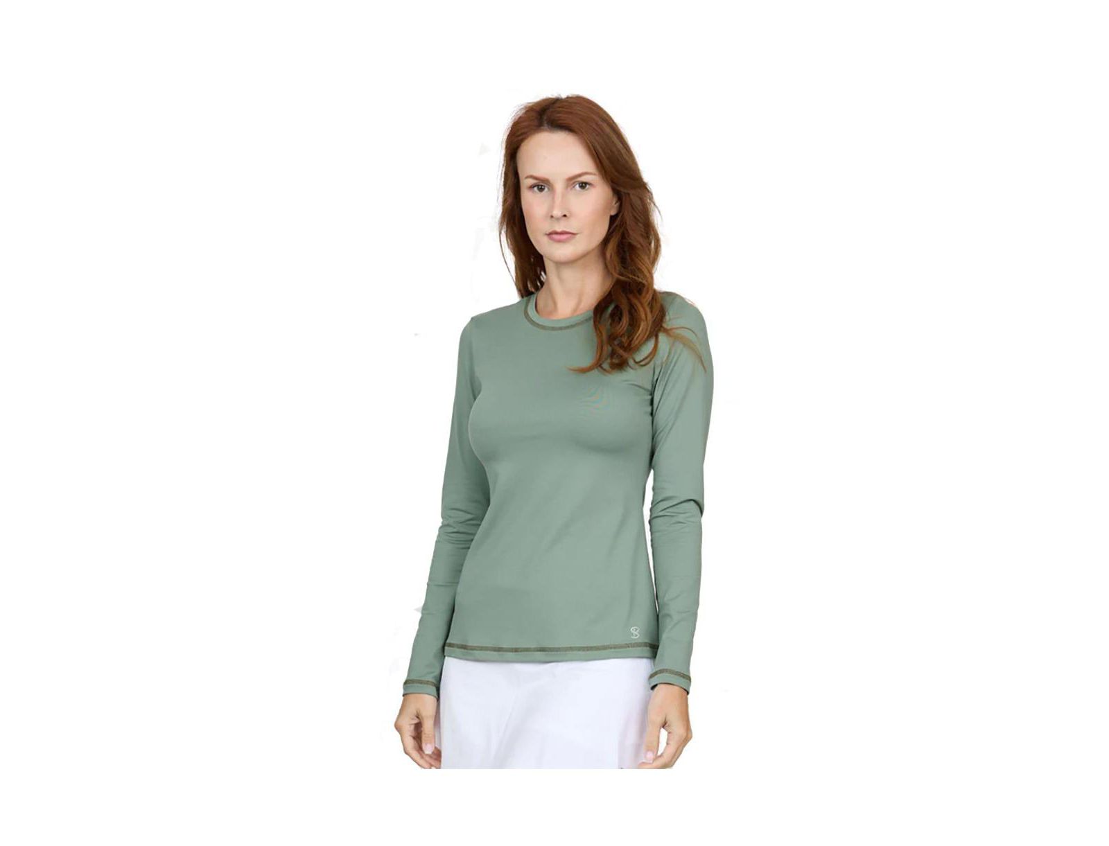 Sofibella Plus Size UV Colors Long Sleeve Tennis Shirt