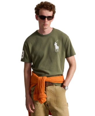 Мужская футболка с круглым вырезом и большим логотипом Polo Ralph Lauren классического кроя