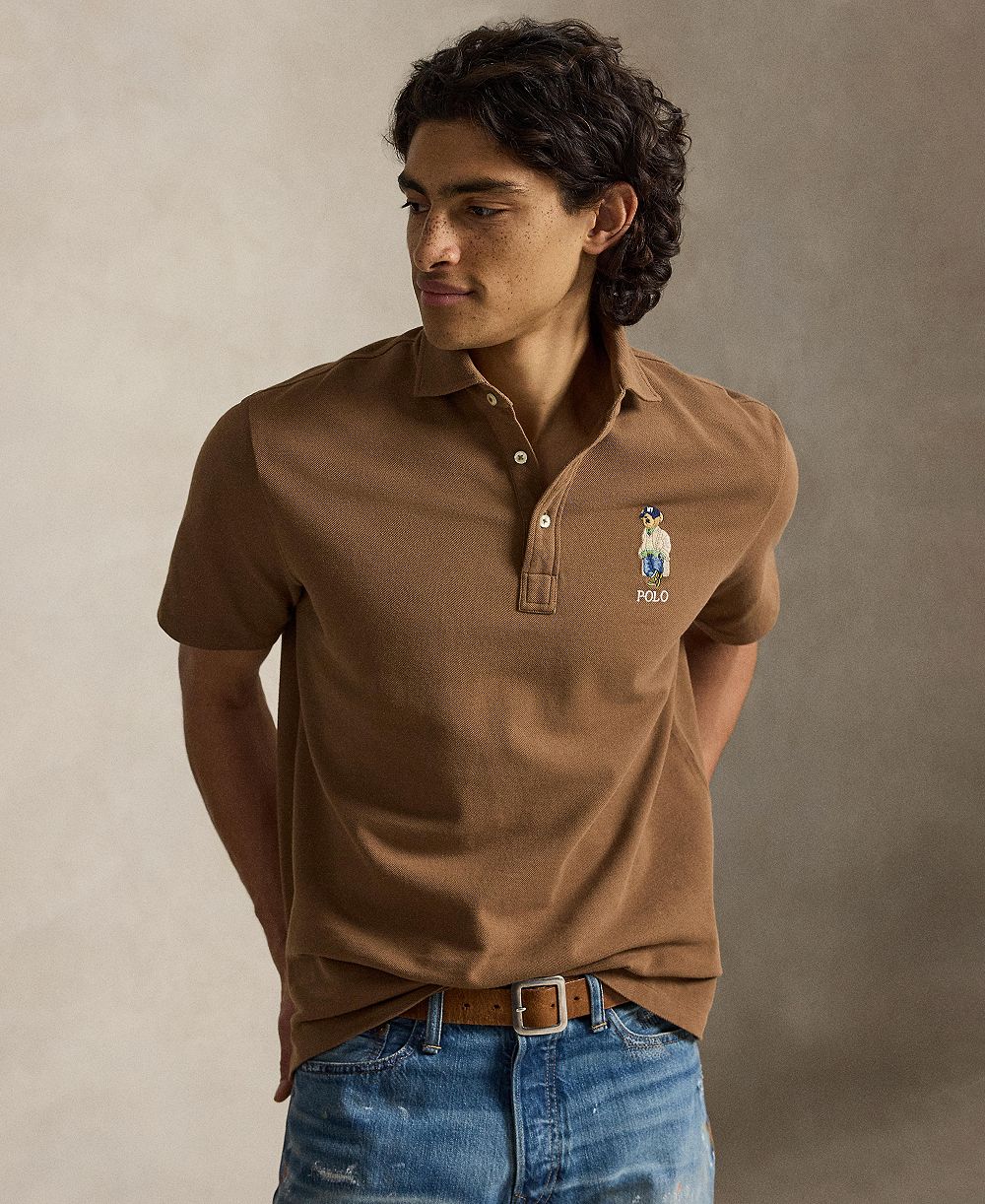 Polo Ralph Lauren Мужская сетчатая рубашка-поло Classic-Fit Polo Bear