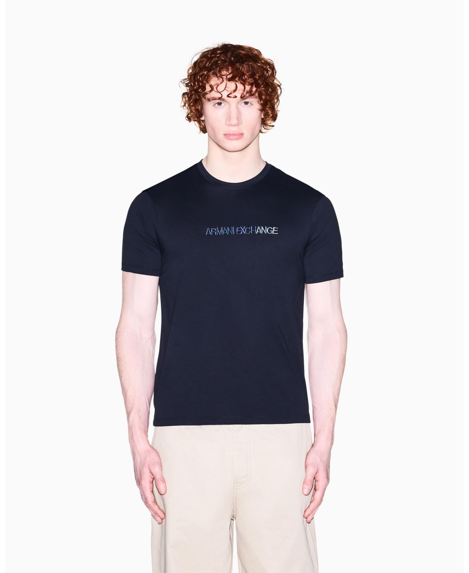 A|X Armani Exchange Men's Short Sleeve Rainbow Logo T-Shirt