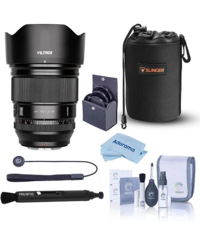 Viltrox Pro AF 75mm f/1.2 XF Lens for Fujifilm X, w/77mm Filter Kit, Pouch