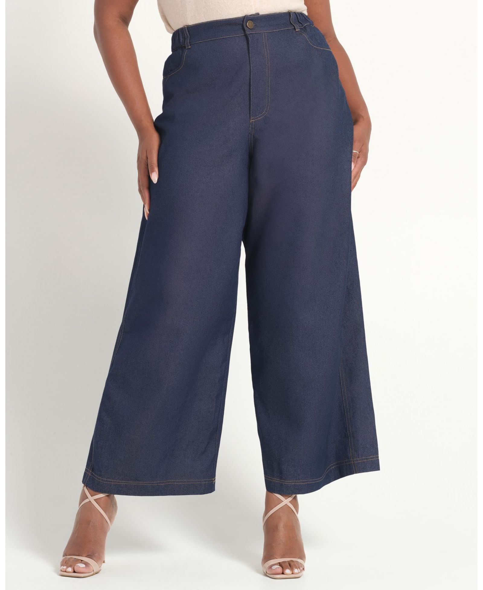 ESTELLE Women's Dakota High Rise Wide-Leg Denim Jean