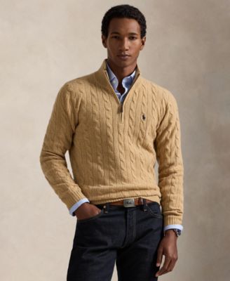 Polo Ralph Lauren Мужская кабельная вязка четверть-зип свитер