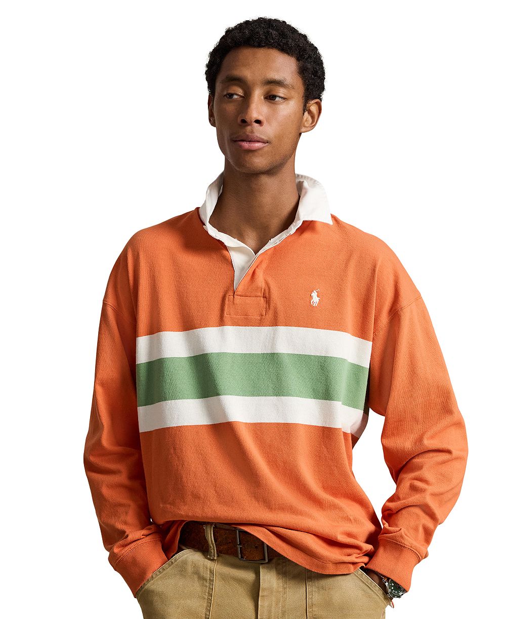 Мужская рубашка регби в полоску большого размера Polo Ralph Lauren