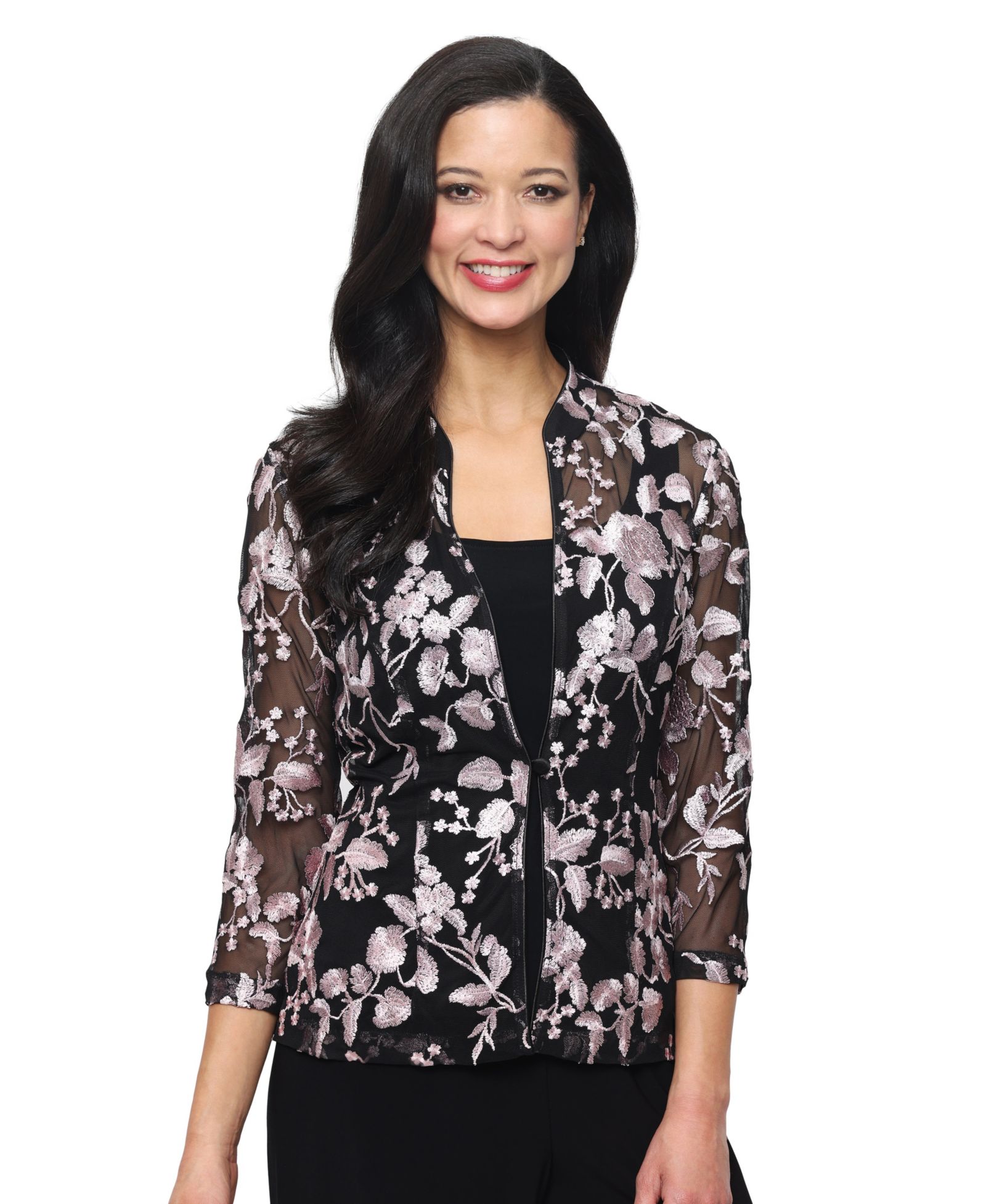 Alex Evenings Women's Sleeveless Tank and Embroidered Jacket Twinset