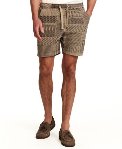 Vintage & Black Men's Drawstring Patchwork Jacquard Shorts