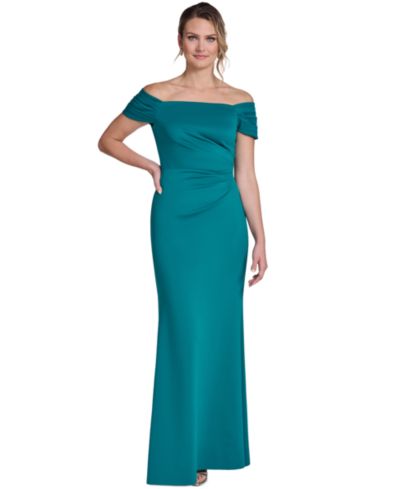 Женское вечернее платье Jessica Howard Women's Off-The-Shoulder Side Tuck Gown