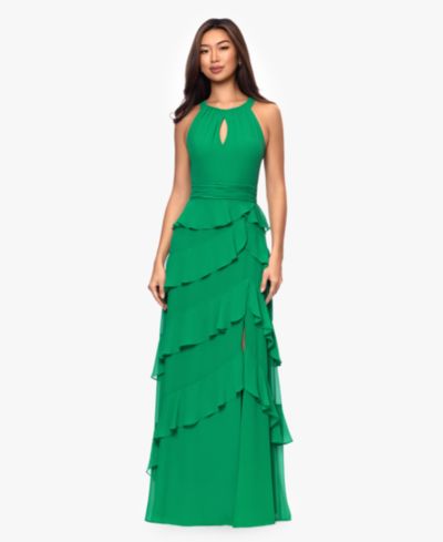 Женское вечернее платье XSCAPE Halter Tiered Ruffle