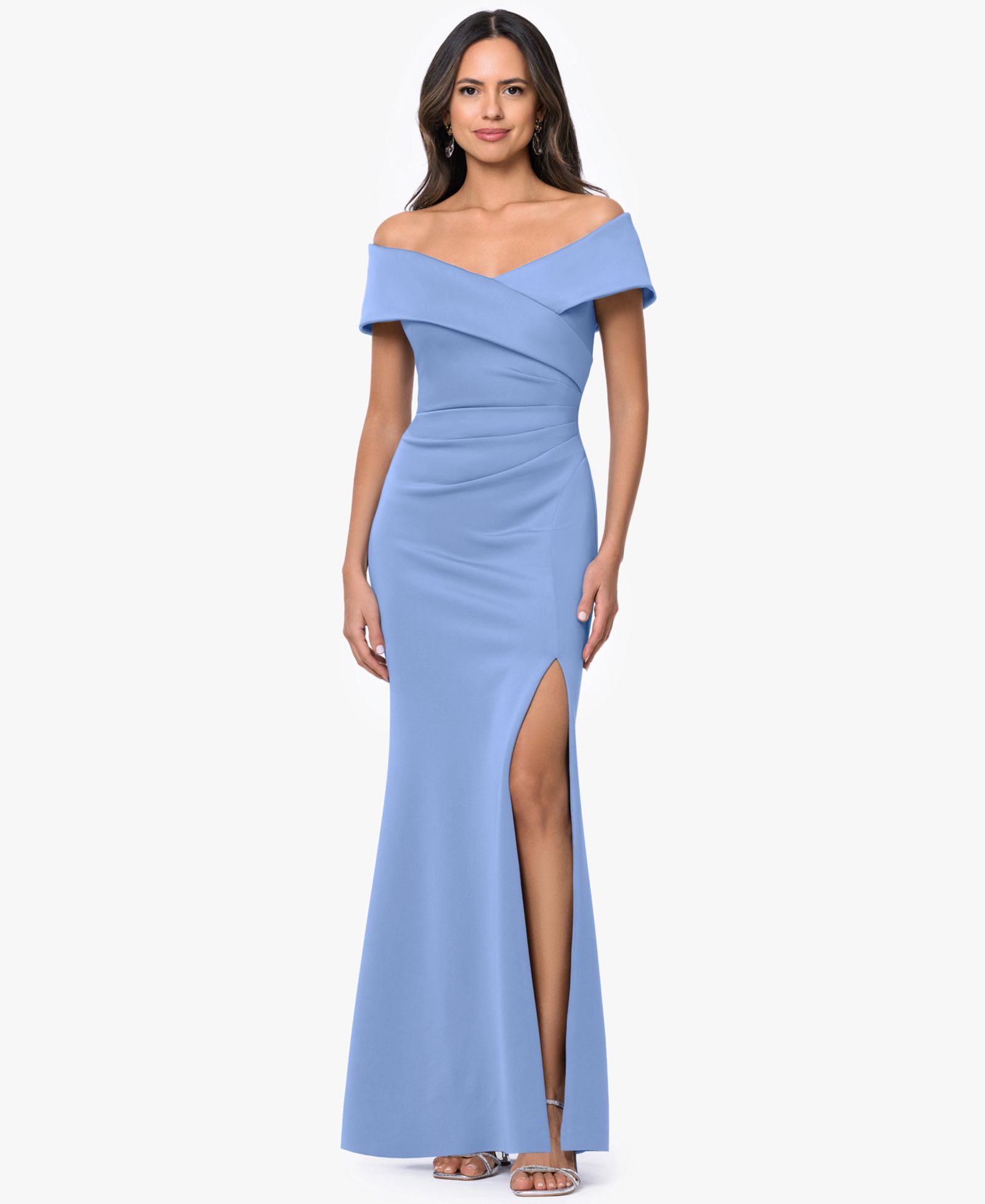Женское вечернее платье XSCAPE Off-The-Shoulder Side-Slit