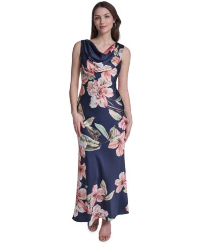 Женское вечернее платье Eliza J Sleeveless Drape Neck Printed Gown
