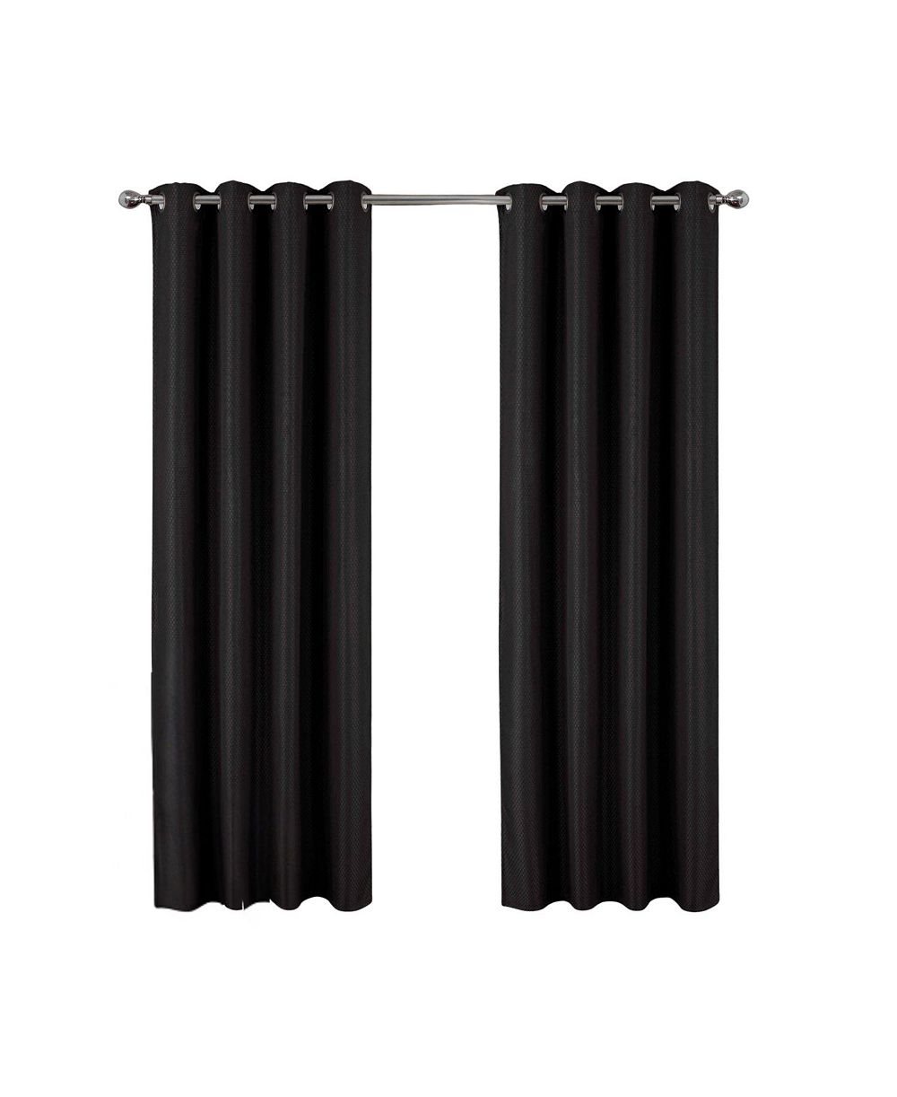 Штора Olivia Gray 100% Polyester 250 GSM Jacquard Blackout с люверсами, черная