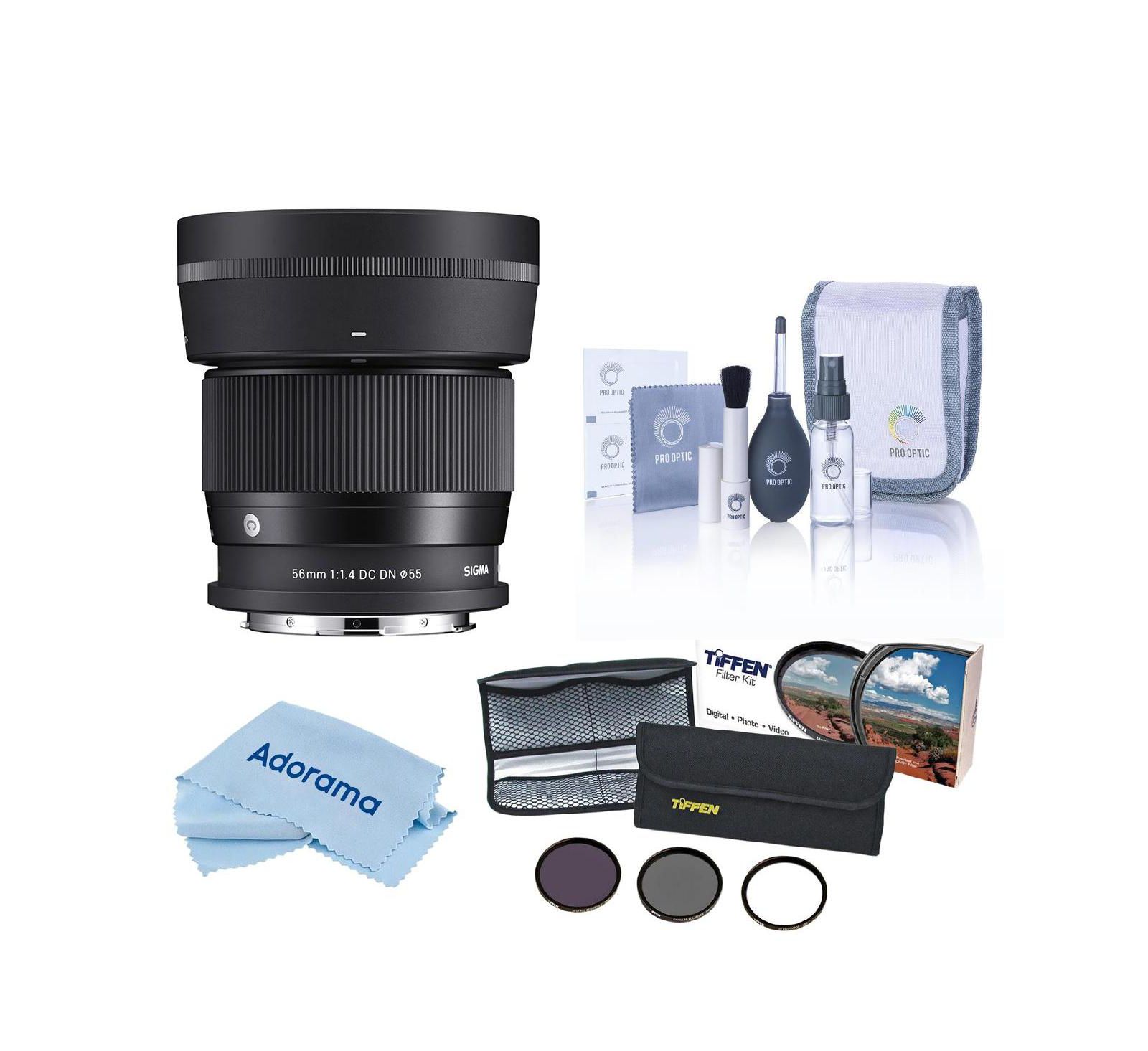 Sigma 56mm f/1.4 DC DN Contemporary Lens for L Mount, w/55mm Filter Kit