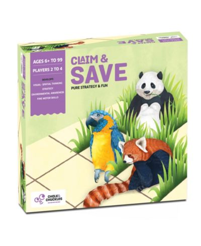 Стратегическая игра Chalk & Chuckles, изучение дикой природы и исчезающих видов - Claim and Save