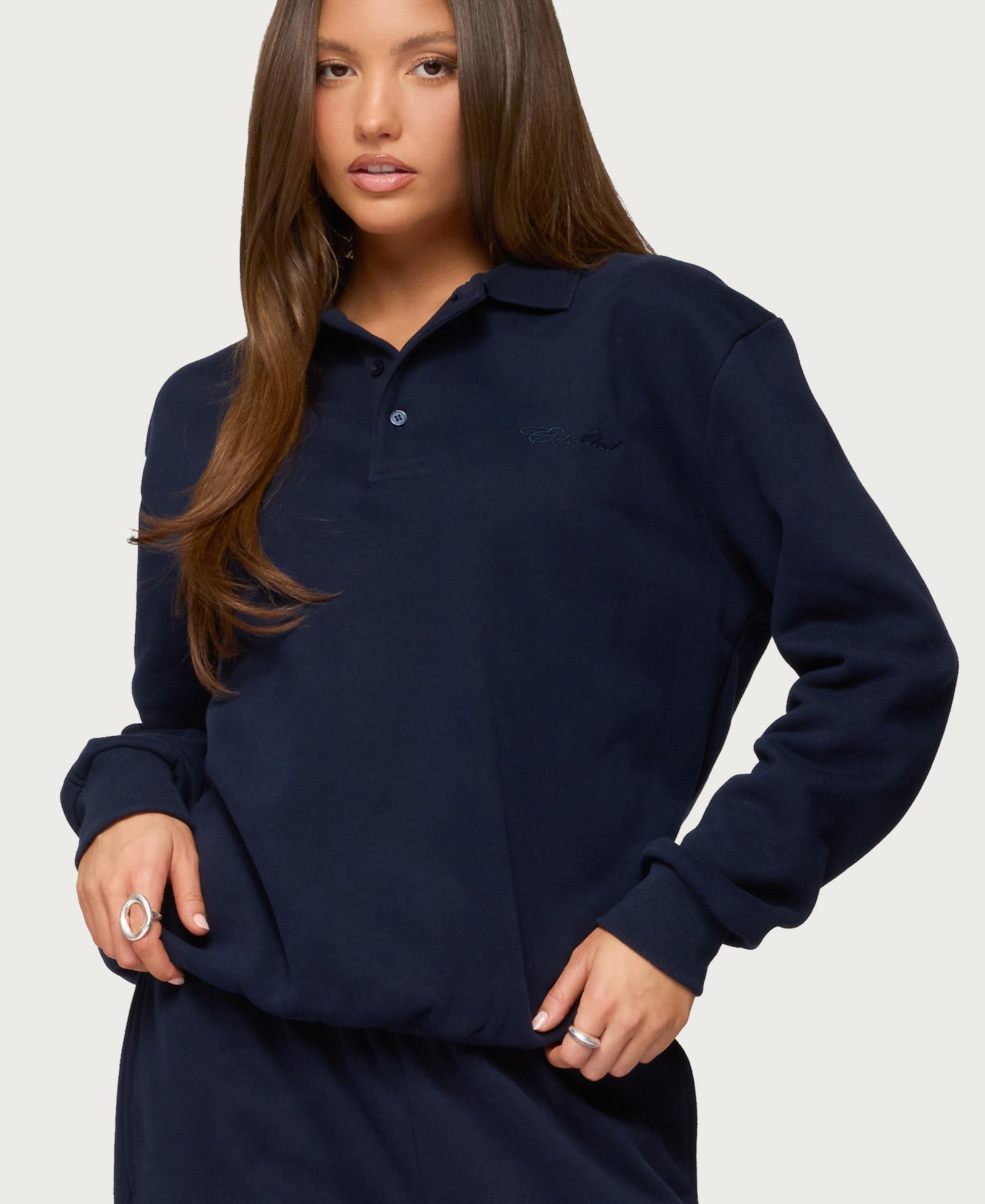 Edikted Women's Jayce Oversized Polo Sweatshirt