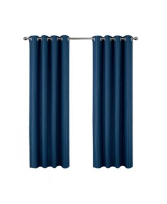 Olivia Gray 100% Polyester 250 GSM Basket Weave Ian Luxury Jacquard Blackout Grommet Curtain Panel.