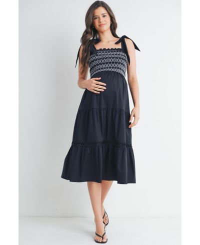 Миди-платье Hello Miz Maternity Smocked Empire Waist с завязками на плечах