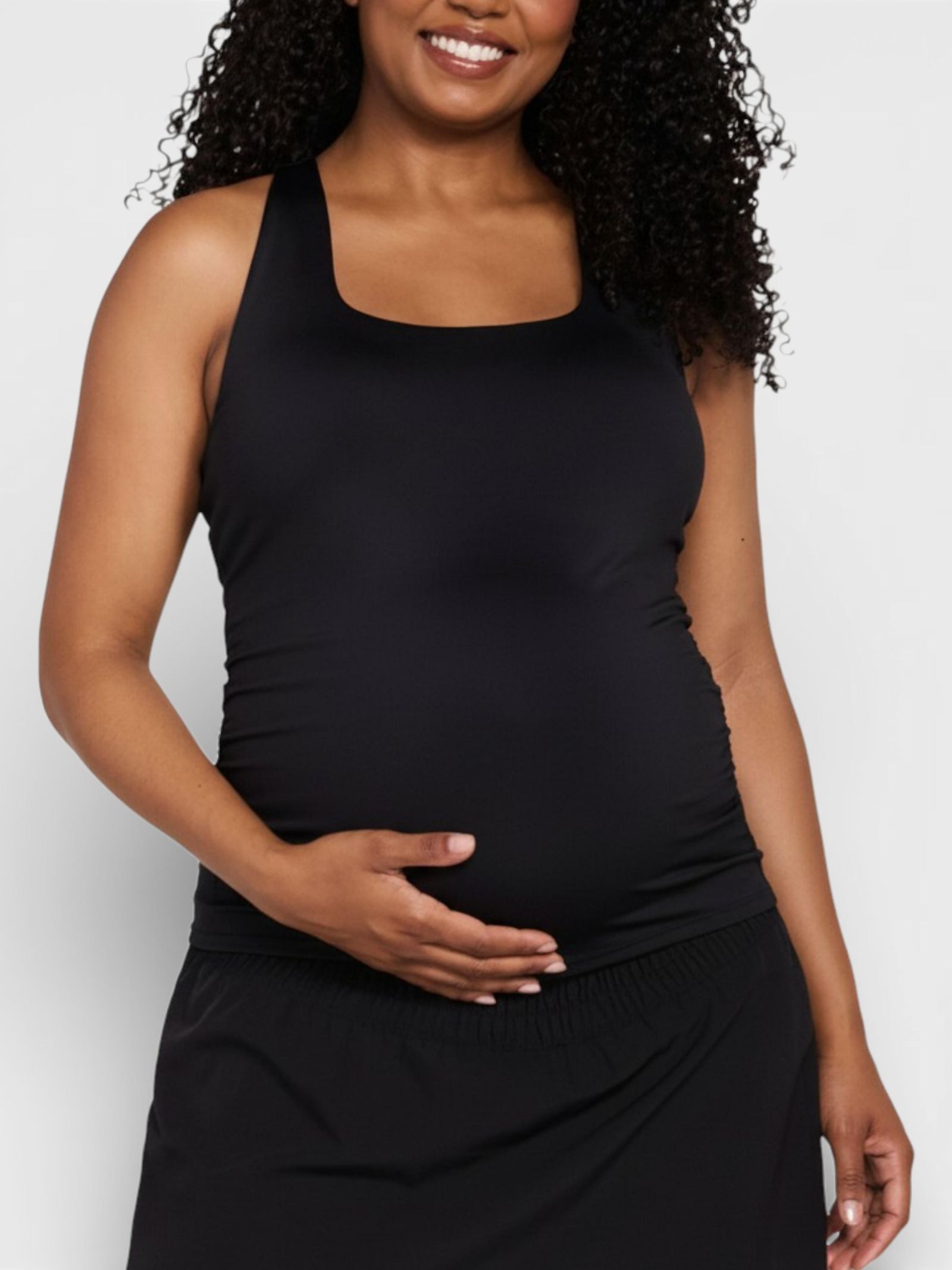Motherhood Maternity Women's Scoop Neck Racerback Active Tank with Support - Motherhood