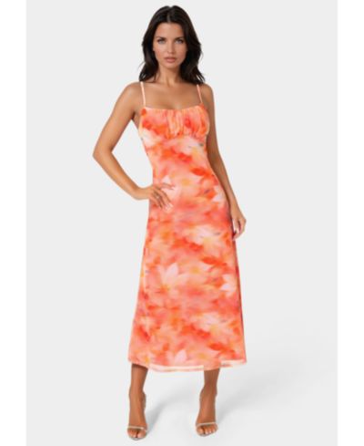 Женское платье Bebe Powermesh Marble Shirred Bust A-Line