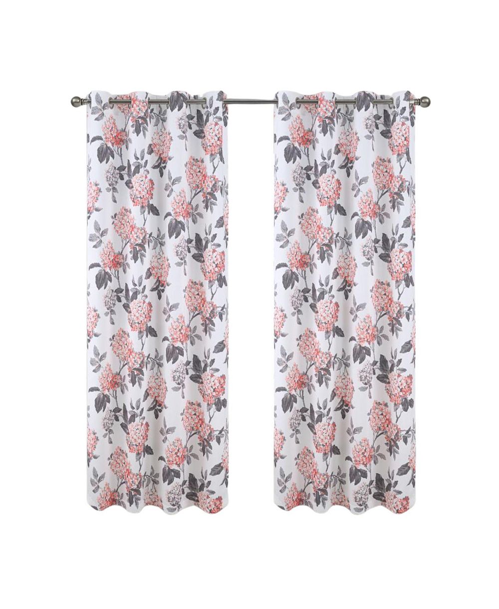 Портьера Olivia Gray Hydrangea Printed Blackout Grommet 54" x 90" Black