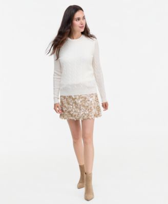 Charter Club Petite Cable-Knit Crewneck 100% Cashmere Sweater, Macy's Exclusive