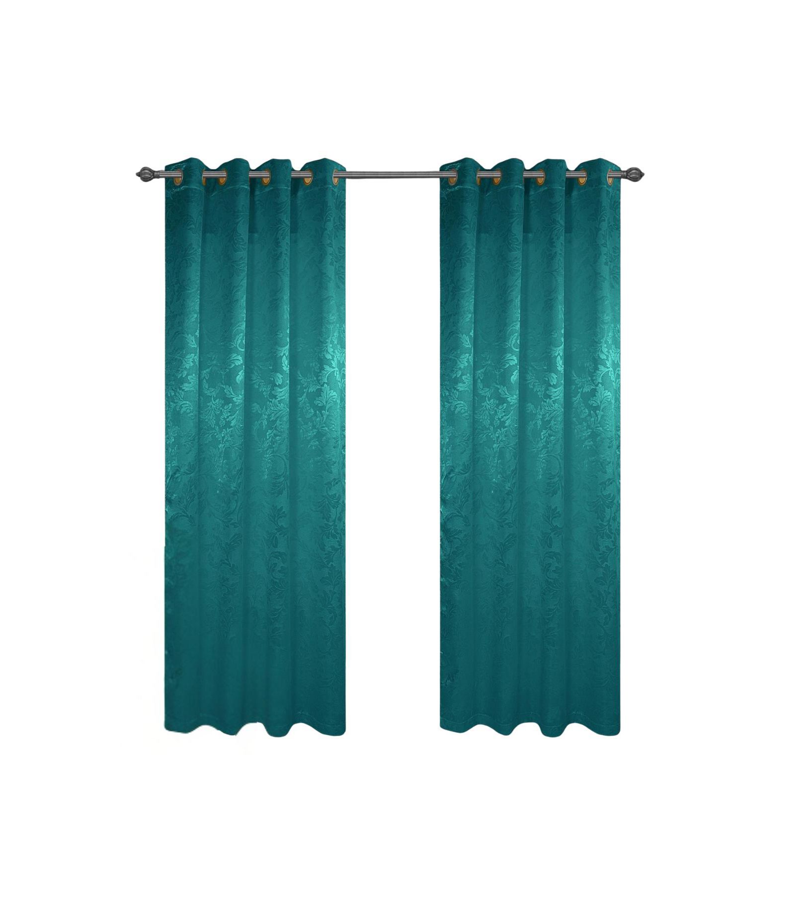 Olivia Gray 100% Polyester 200 GSM Dyson Embossed Blackout Grommet Curtain Panel Teal