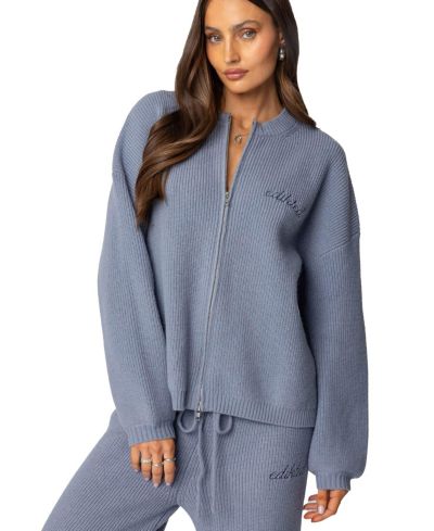 Edikted Женский свитер Kris Ribbed Knit Zip Up