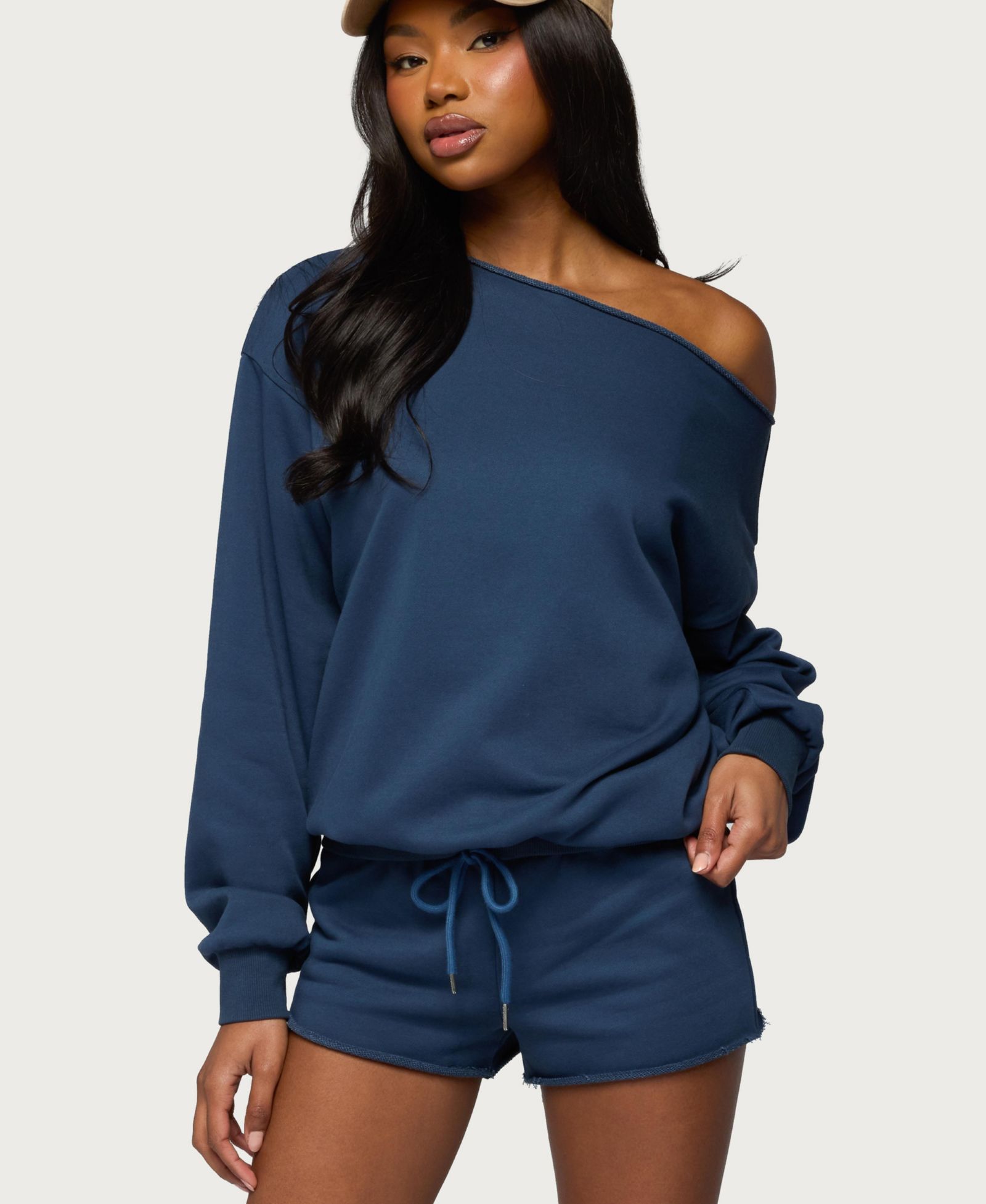 Edikted Women's Juana Off Shoulder Lightweight Sweatshirt