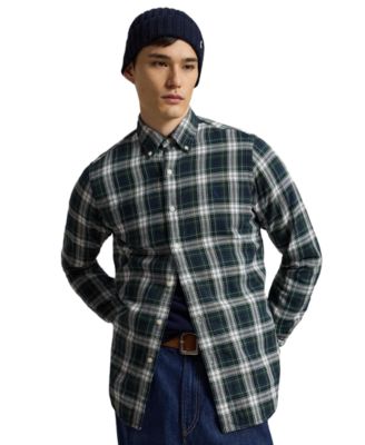 Polo Ralph Lauren мужская рубашка классического кроя из двустороннего оксфорда в клетку