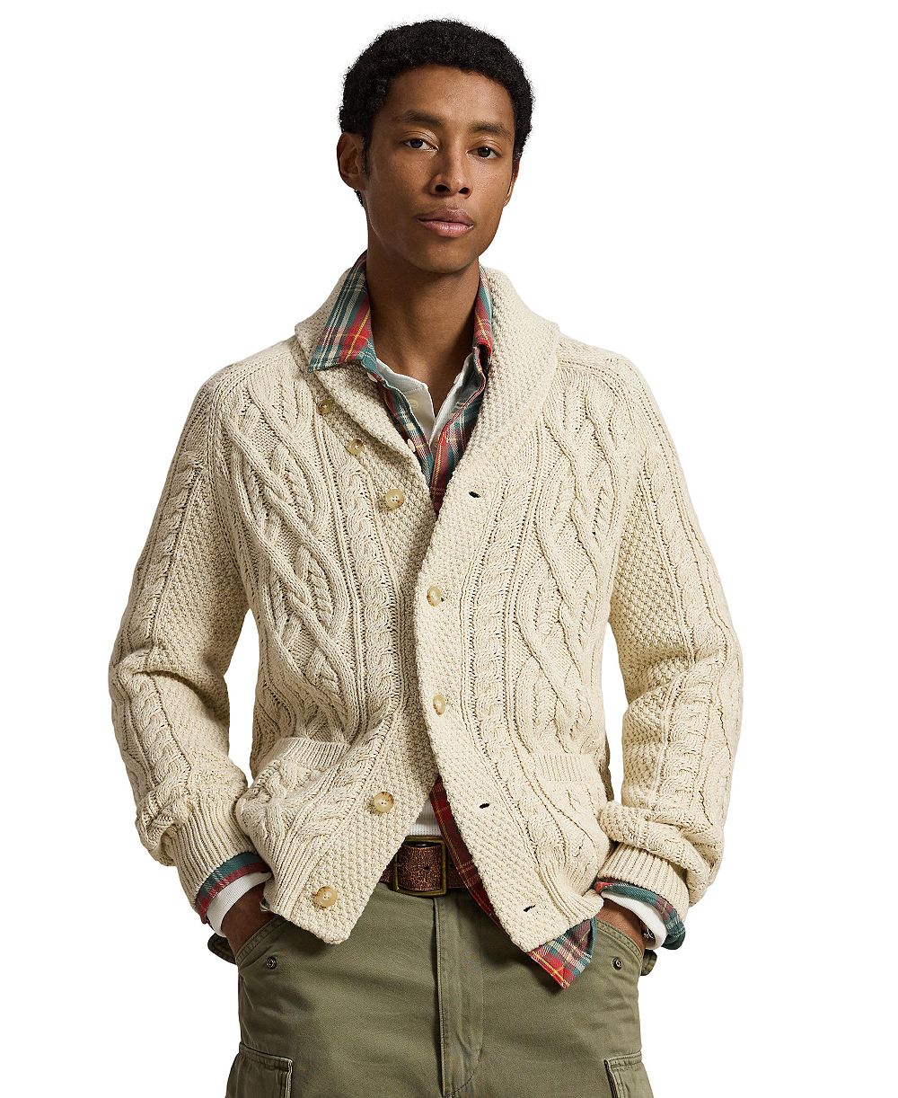 Polo Ralph Lauren Men's Cable-Knit Shawl Collar Cardigan