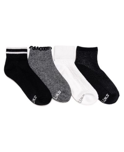 MUK LUKS Women's Dream Step Mini Crew Socks, 4 Pair Pack